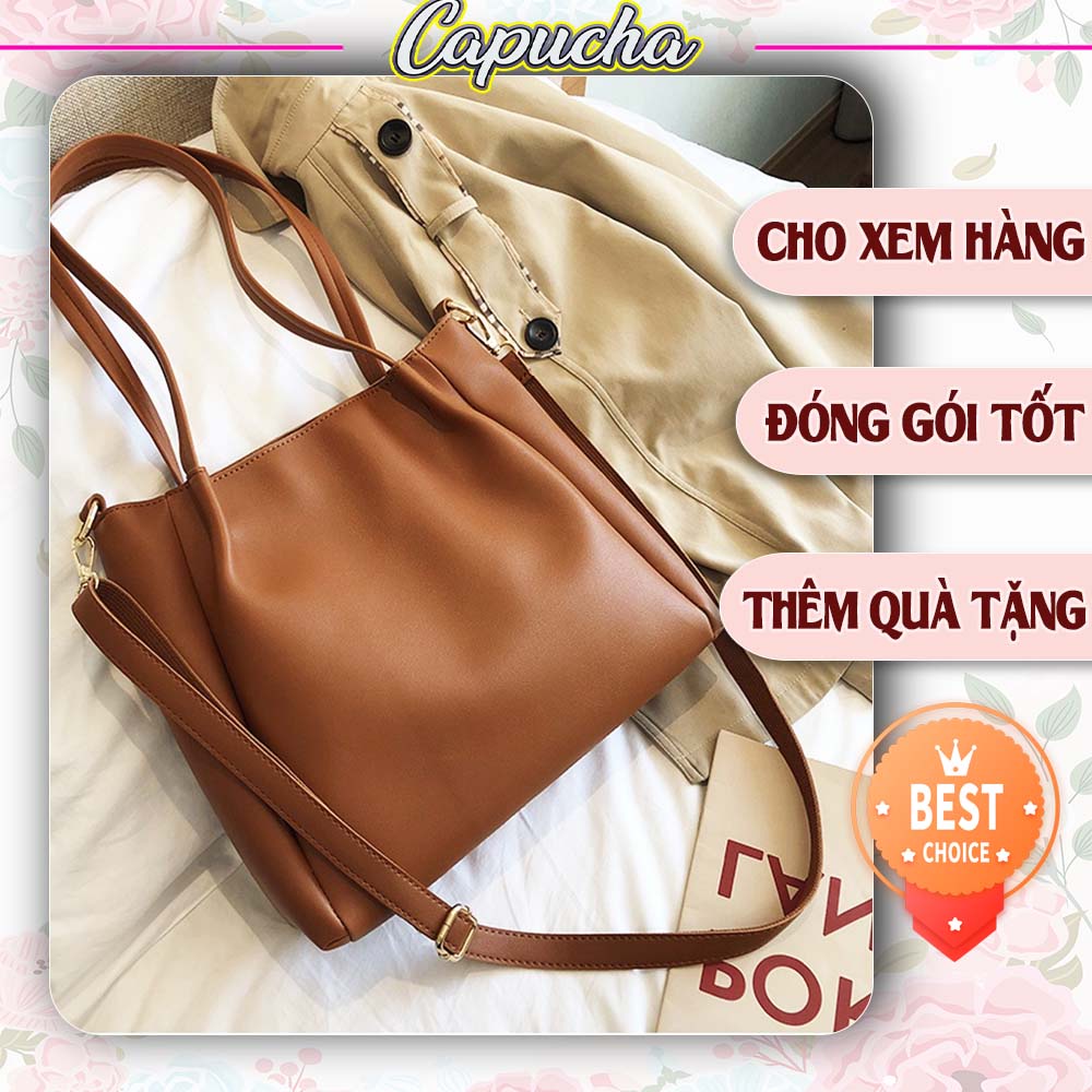 Túi xách nữ công sở đeo chéo kẹp nách đeo vai tote da thời trang cao cấp size 30*26 Capucha T6