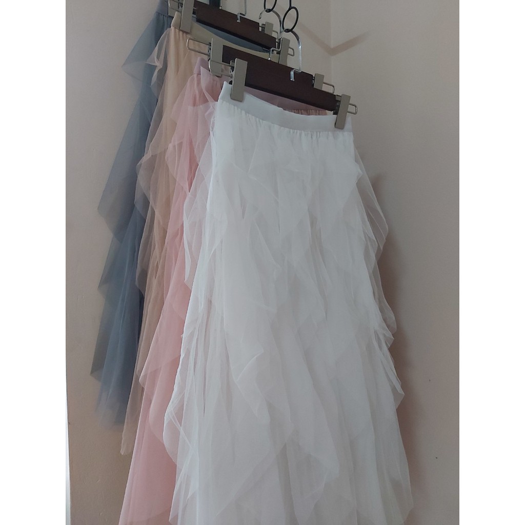 Chân váy dài xếp ly eo ao, chân váy lưới nhọn hoang dã VD0023 | BigBuy360 - bigbuy360.vn