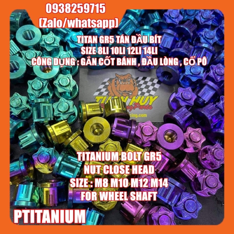 Ốc titan gr5 tán bít 7li 8li 10li 12li 14li bắt cốt bánh đĩa tải