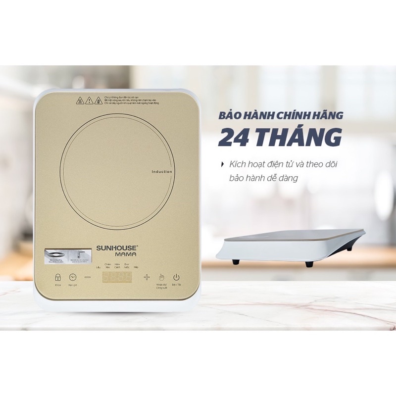 BẾP ĐIỆN TỪ SUNHOUSE MAMA SHD 6868 TẶNG KÈM NỒI LẨU 2 NGĂN BẢO HÀNH 24 THÁNG