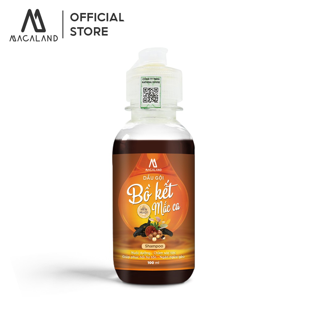 Dầu gội Bồ Kết MỀM MƯỢT 100ml MACALAND phục hồi tóc hư tổn dầu Macadamia
