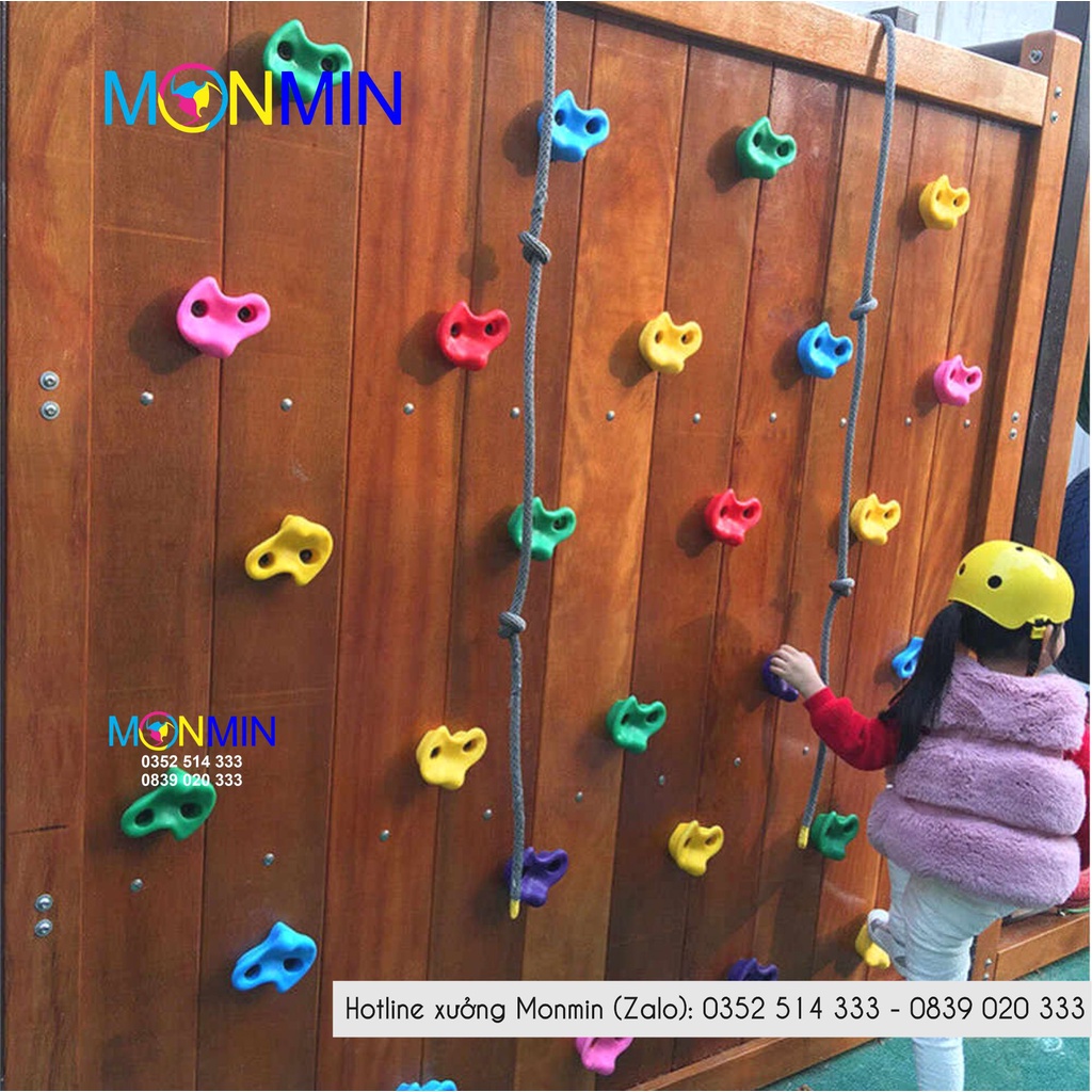 Mấu leo núi trẻ em Monmin gắn tường trong nhà, ngoài trời loại 2 lỗ vít chuyên dụng - Hàng cao cấp