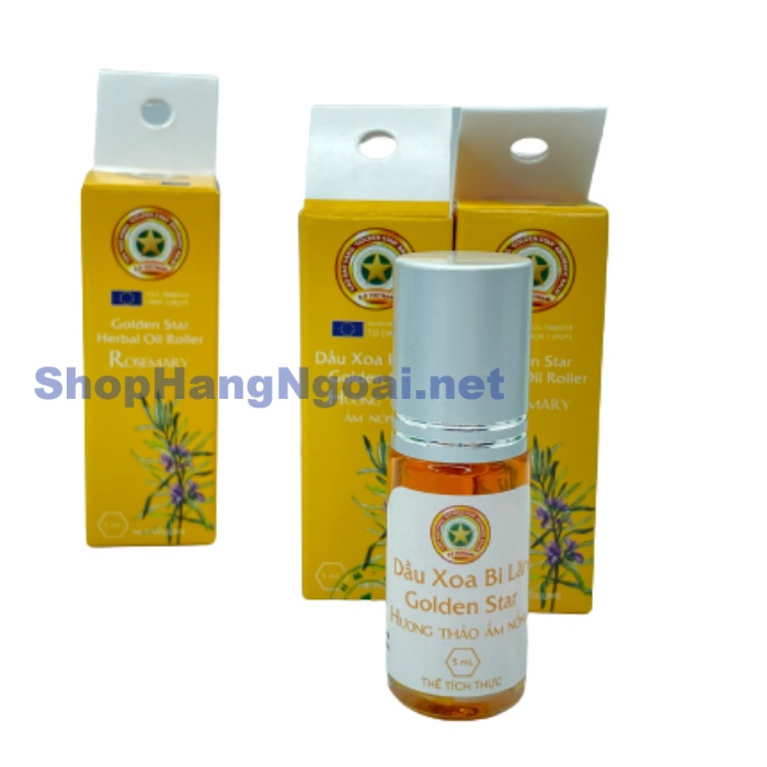 Dầu xoa bi lăn Golden Star 5ml - Hương thảo ấm nóng dễ chịu