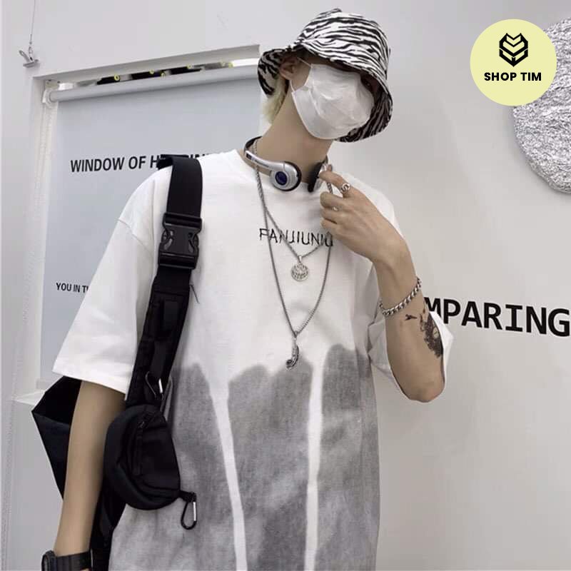 Áo Thun Unisex Vải Cotton 100% TIM FASHION - Áo Phông Tay Lỡ, Form Rộng Nam Nữ 04