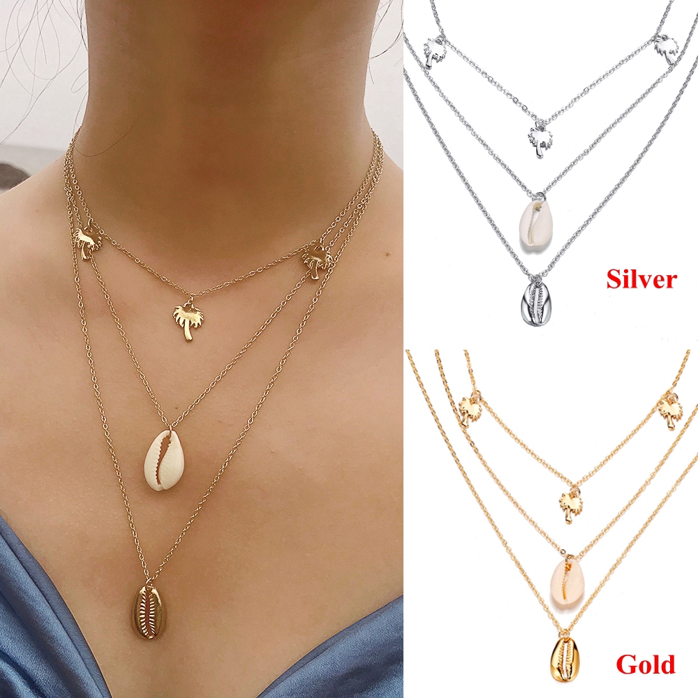 Dây chuyền choker dây xích vỏ sò mùa hè