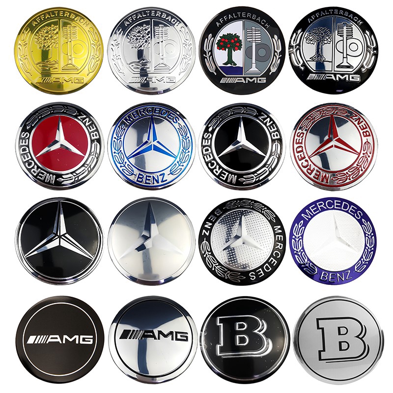 Set 4 nhãn dán bọc ốc bánh xe ô tô Mercedes Benz AMG 56mm độc đáo