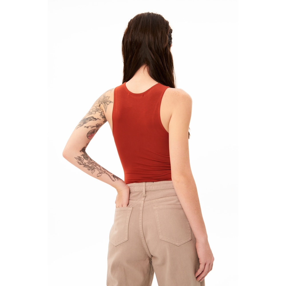 Quần jeans nữ rách gối nhẹ màu hồng đất nhạt, là min - RIPPED WIDE LEG JEANS - CREAM PINK