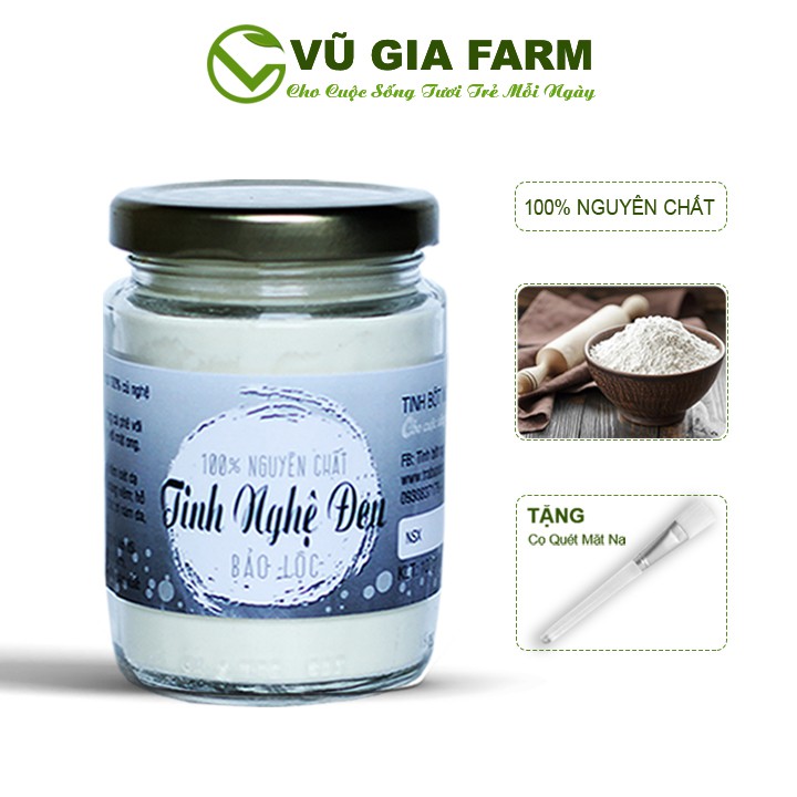 [Mã LTBAUAB14 giảm 7% đơn 99K] Tinh Nghệ Đen Nguyên Chất Vũ Gia 100g + Tặng Cọ Quét Dưỡng Da