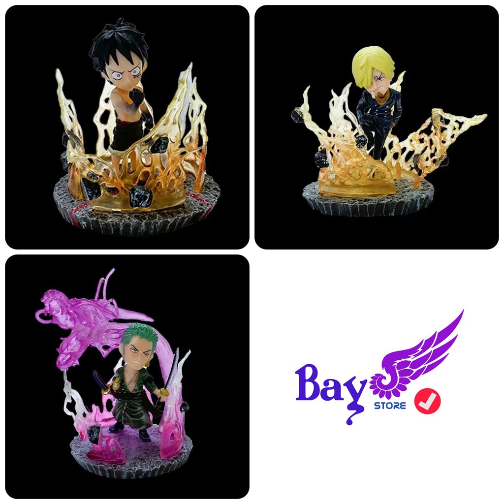 Mô hình figure Luffy/Zoro/Sanji đế hiệu ứng đặc biệt - One piece | Baystore