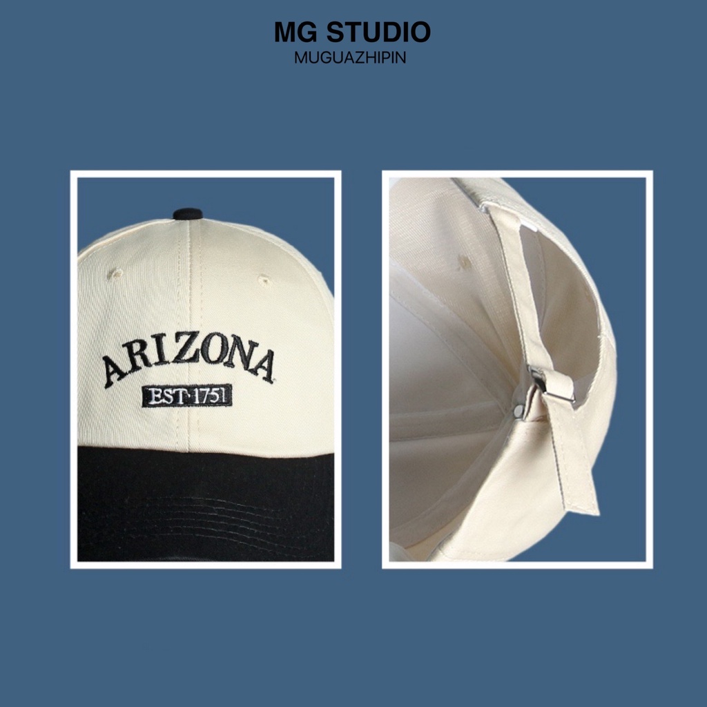 Mũ lưỡi trai MG STUDIO thêu chữ cái “ARIZONA ” với 5 màu sắc tùy chọn