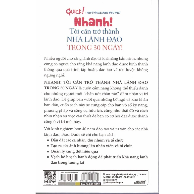 Sách - Nhanh! Tôi Cần Trở Thành Nhà Lãnh Đạo Trong 30 Ngày