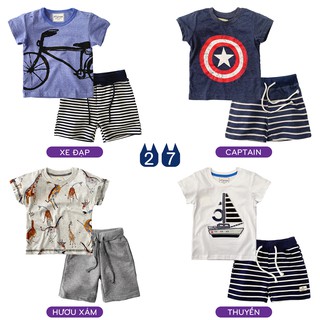 Bộ quần áo trẻ em MALWEE họa tiết đáng yêu cho bé chất cotton hàng xuất Âu Mỹ