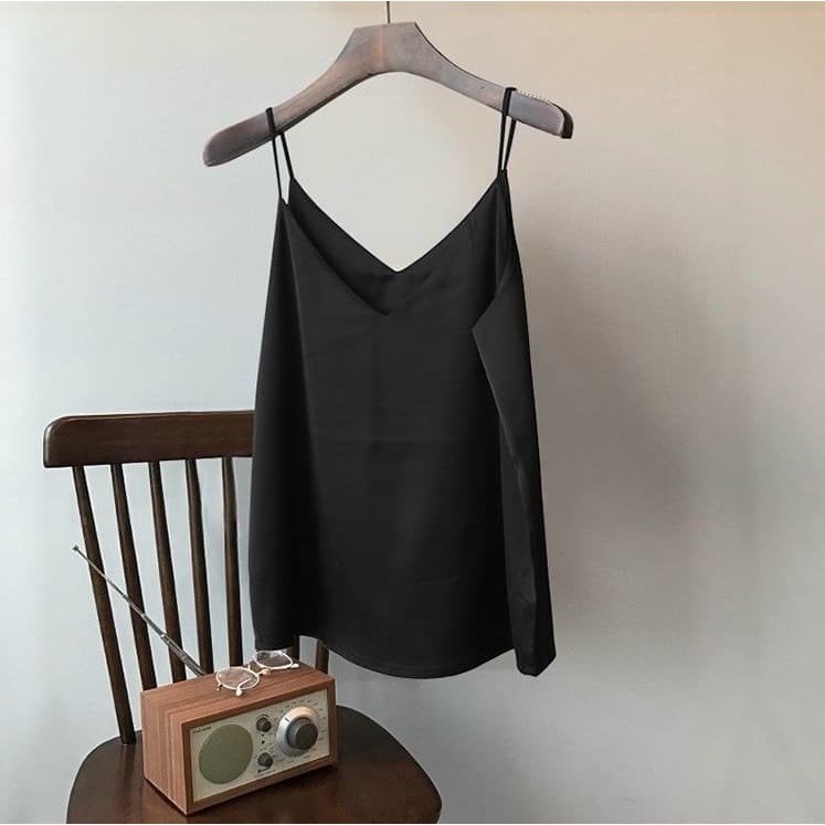 Áo 2 Dây Nữ Lụa Hàn Cao Cấp, Áo Hai Dây Lụa Vintage Dễ Mix Đồ