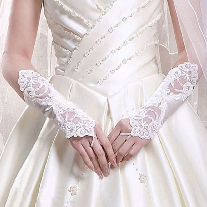 Cặp găng tay ren cô dây đeo ngón tay thời trang