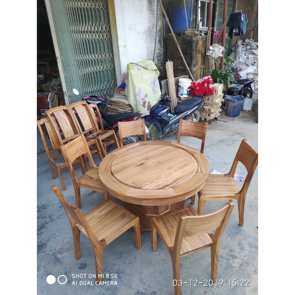 Bàn ăn tròn 6 ghế gỗ hương xám | BigBuy360 - bigbuy360.vn