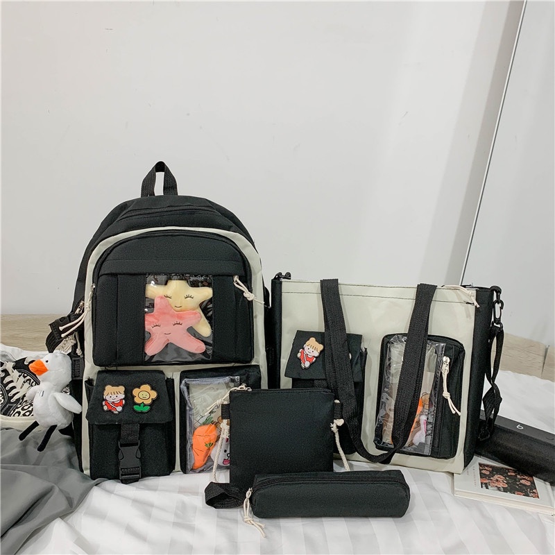 Balo Combo 4 Món, Balo Thời Trang Set 4 Món, Balo Nữ, Balo Đi Học Laptop️