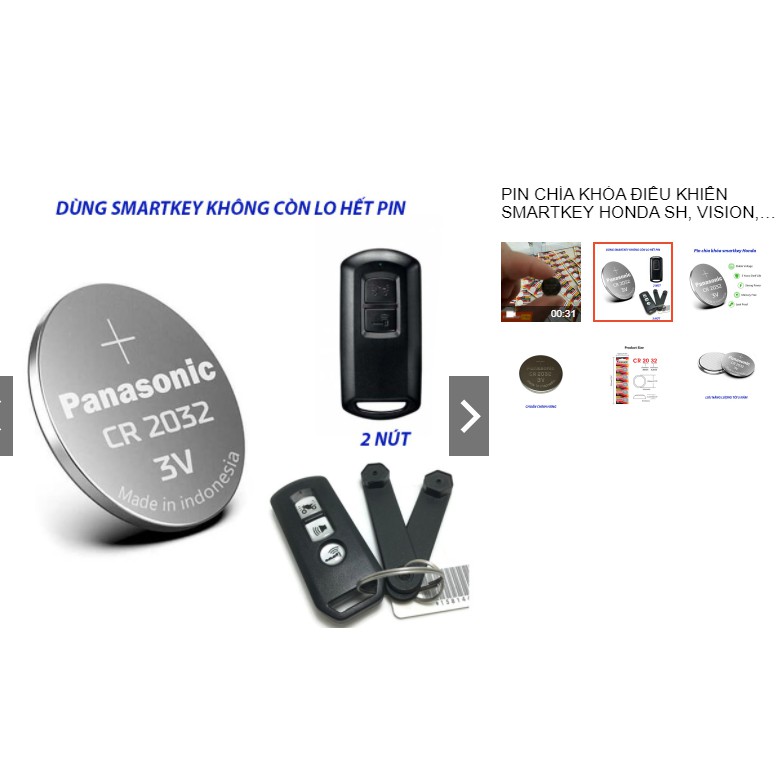 Mua PIN CHÌA KHÓA ĐIỀU KHIỂN SMARTKEY HONDA SH, VISION, LEAD, AB, PCX ...