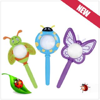 Magnifier Random Color Gift for Pupil Kids Cartoon Plastic Handheld Insect Magnifier Toy