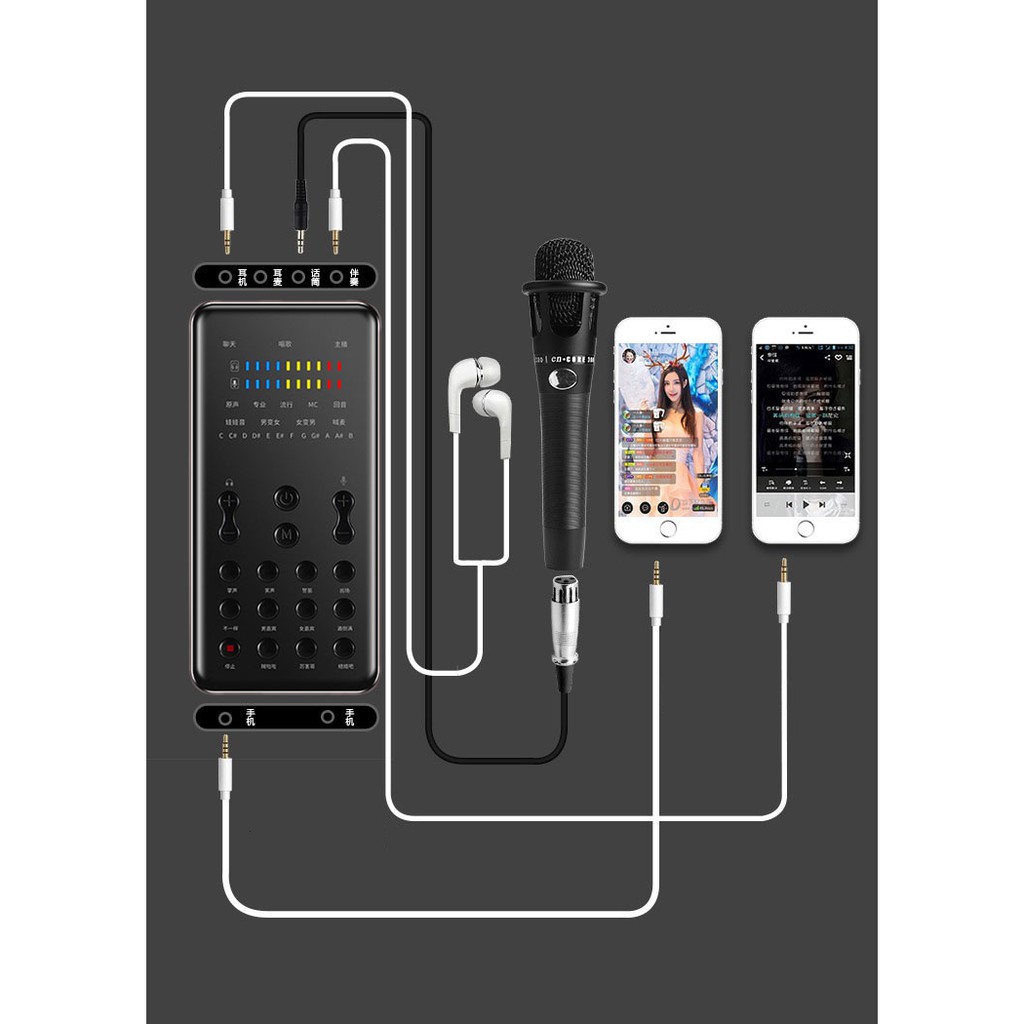 Thiết Bị Hát Live Stream Sound Card Mobile K600 Auto Tune