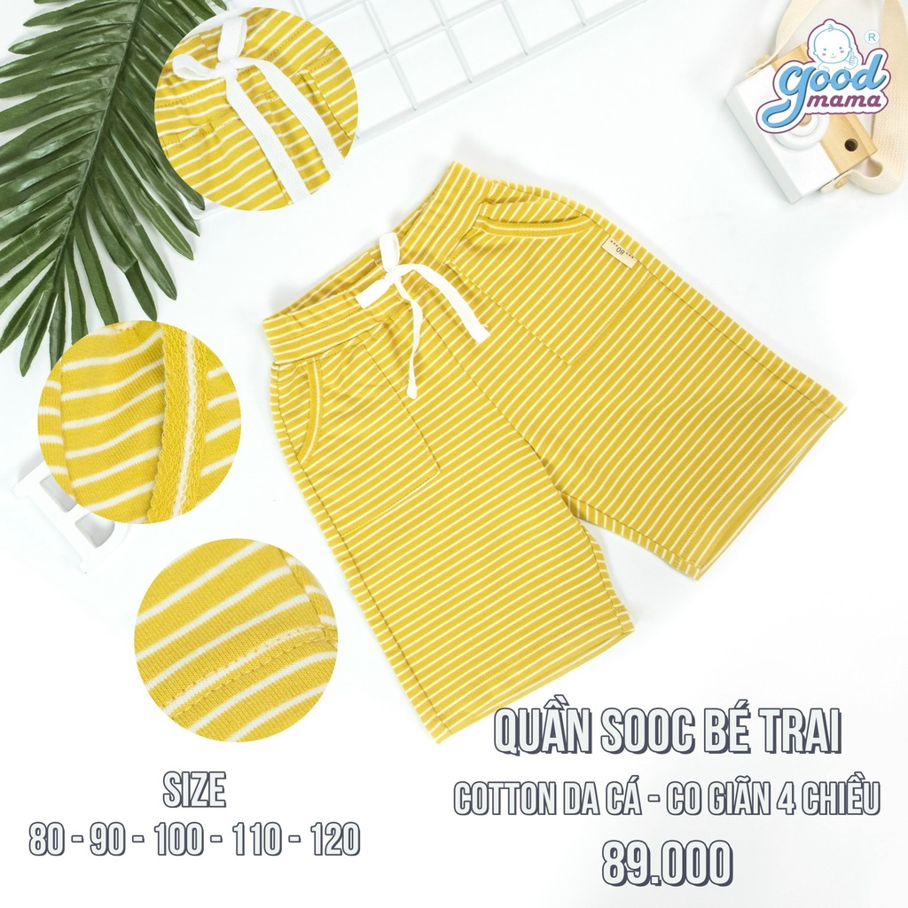 [Mã LTBAUAB6 giảm 7% đơn 99K] Quần Sooc Bé Trai Goodmama Cotton da cá - co giãn 4 chiều