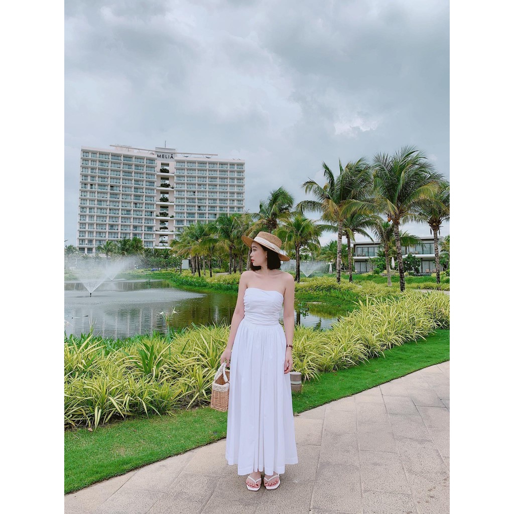 (HÌNH THẬT) Đầm Maxi Cúp Ngực Tùng Xoè VIVU (TRẮNG) | BigBuy360 - bigbuy360.vn