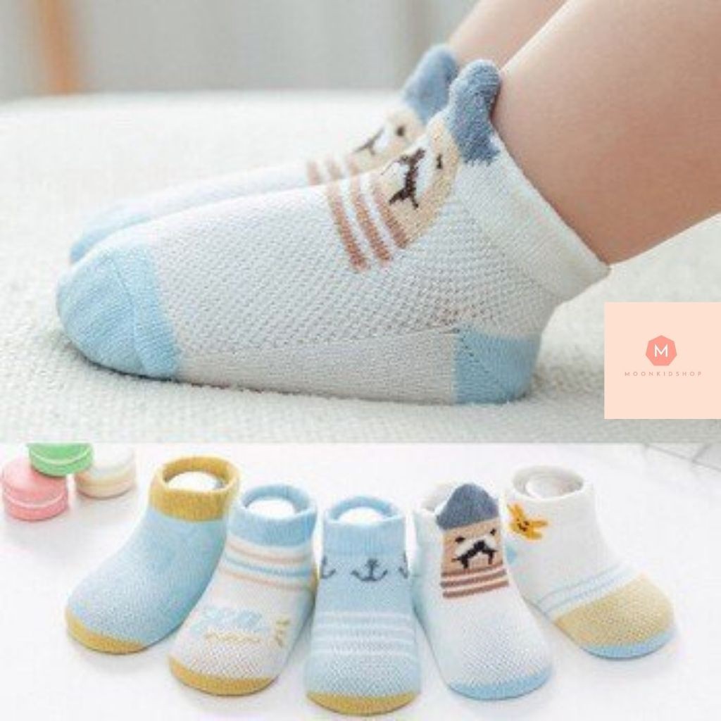 Set 5 Đôi Tất Dành Cho Bé Trai,Bé GáiChọn màu ngẫu nhiên,họa tiết tinh nghịch dễ thương,có sẵn giao ngay