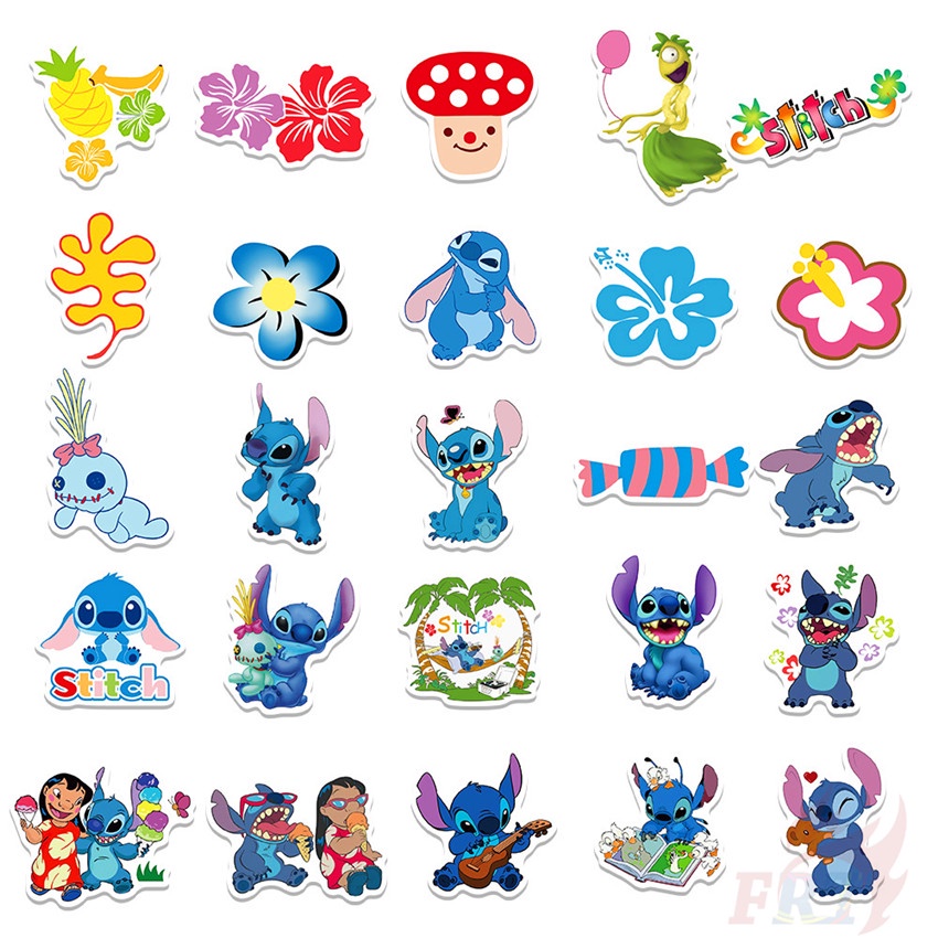 DISNEY ❉ Bộ 02 Hình Dán Nhân Vật Hoạt Hình Lilo &amp; Stitch ❉ Bộ 50 Miếng Dán Trang Trí Vali Laptop Ván Trượt DIY Thời Trang