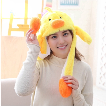 MOLAMGO Tiktok Creative Movable Balloon Bunny Hat Magic Toy with LED Light Rabbit Ears Up &amp; Down Topi Kelinci