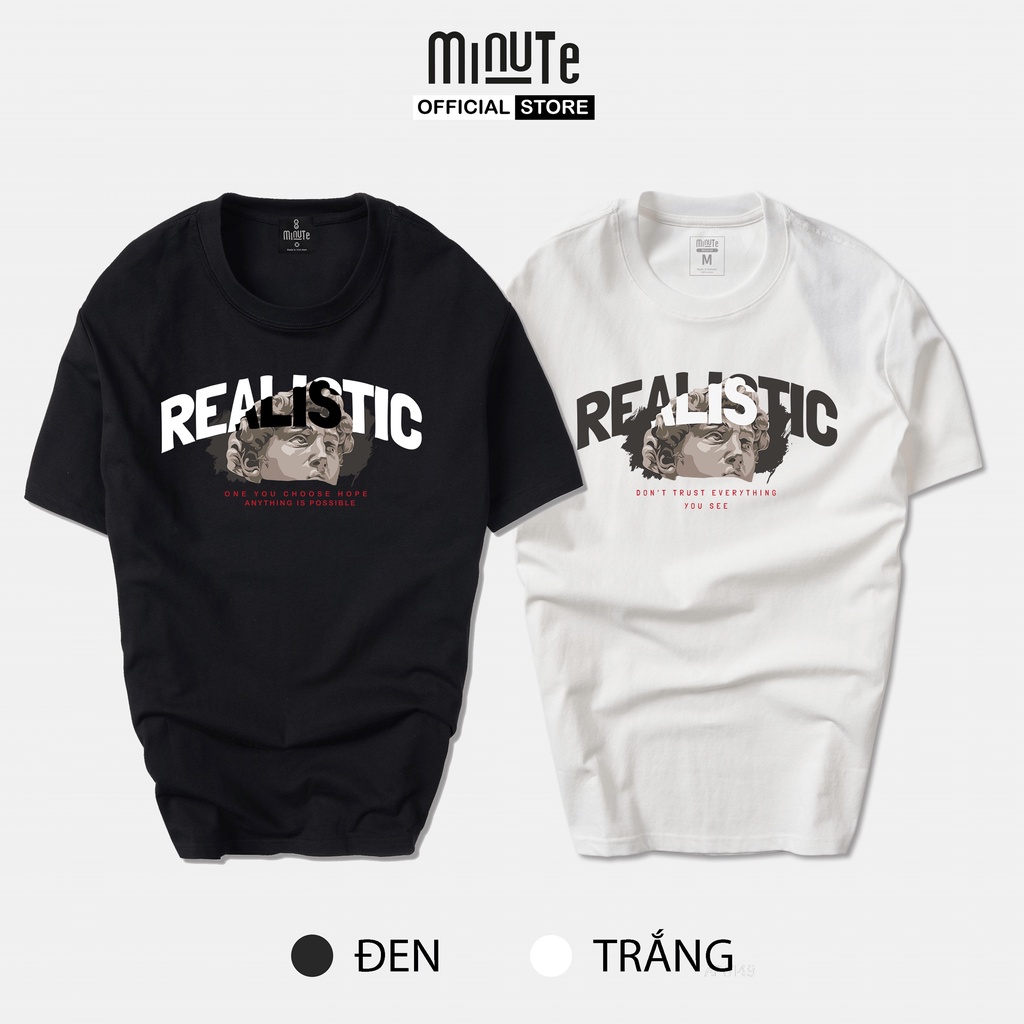 Áo thun nam tay ngắn 100% Cotton co giãn 4 chiều  MINUTE REALISTIC