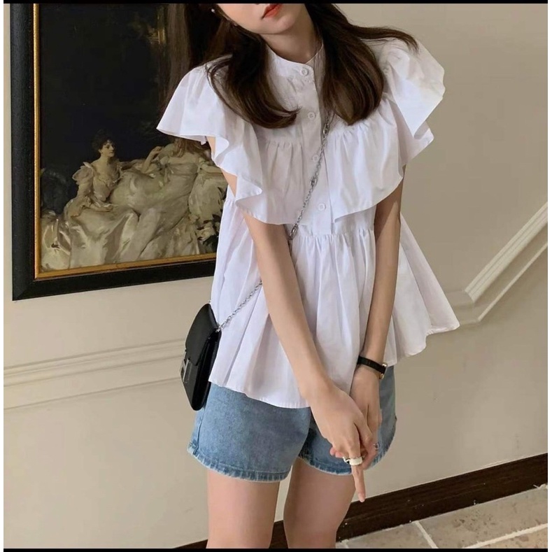 Áo sơ mi cổ tàu vai bèo TC6