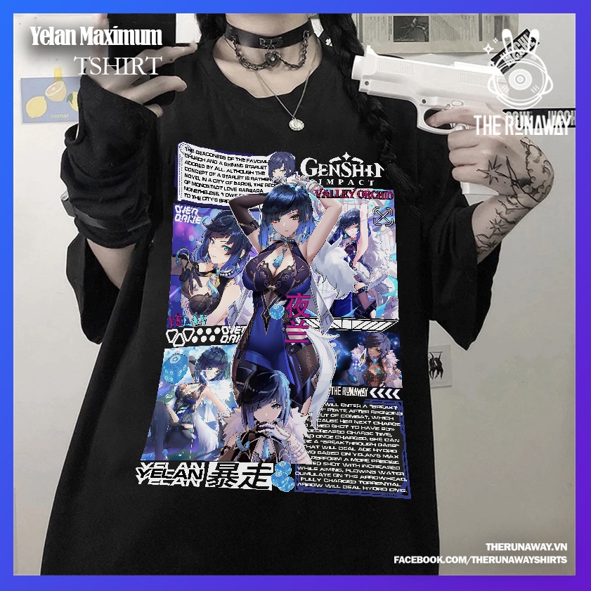 Áo phông Genshin Impact: Yelan 100% Cotton Nam / Nữ by The Runaway