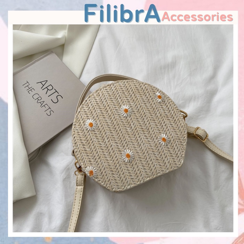 Túi cói đi biển picnic, túi nữ thời trang, giỏ xách du lịch đeo chéo TX013 - Filibra