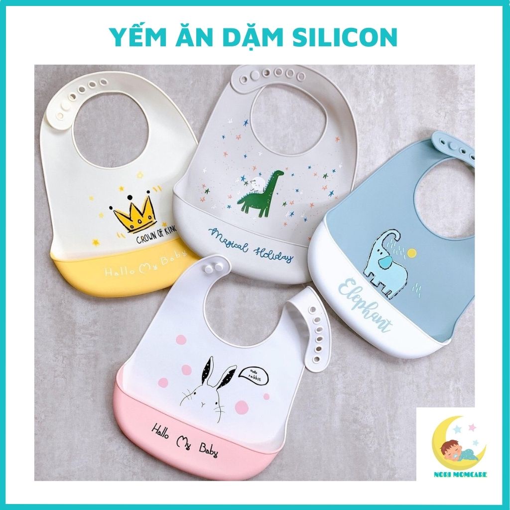 Yếm ăn dặm silicone Aiueo Nhật Bản cho bé từ 0-3 tuổi hình hoa quả