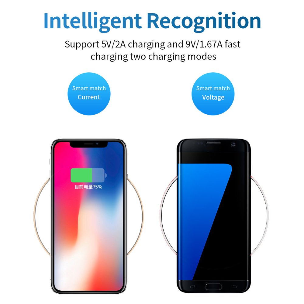 Đế Sạc Không Dây 10w Qi Cho Iphone Xs Xs Max Xr X 8 8 Plus Samsung Galaxy S10 S9 S8 S7 Note 9 8 7