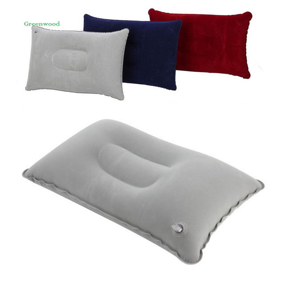 Green❤ Portable Air Inflatable Pillow PVC Rectangle Cushion for Outdoor Camping Travel