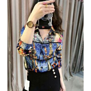 Áo sơ mi phi lụa (ảnh thật)