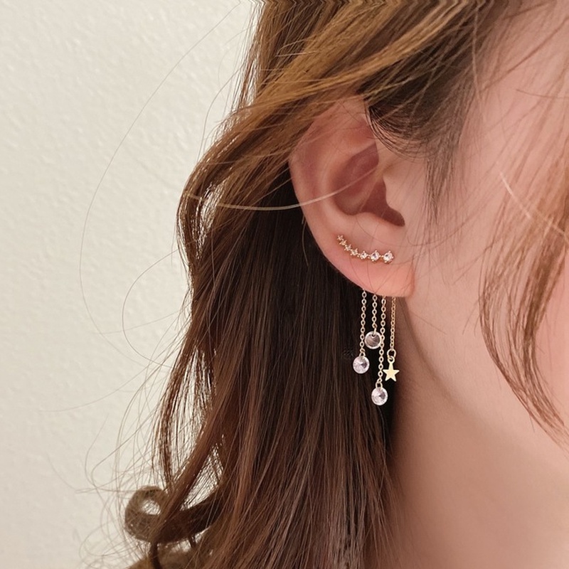 Khuyên tai tua rua đính đá thời trang thanh lịch dành cho nữ