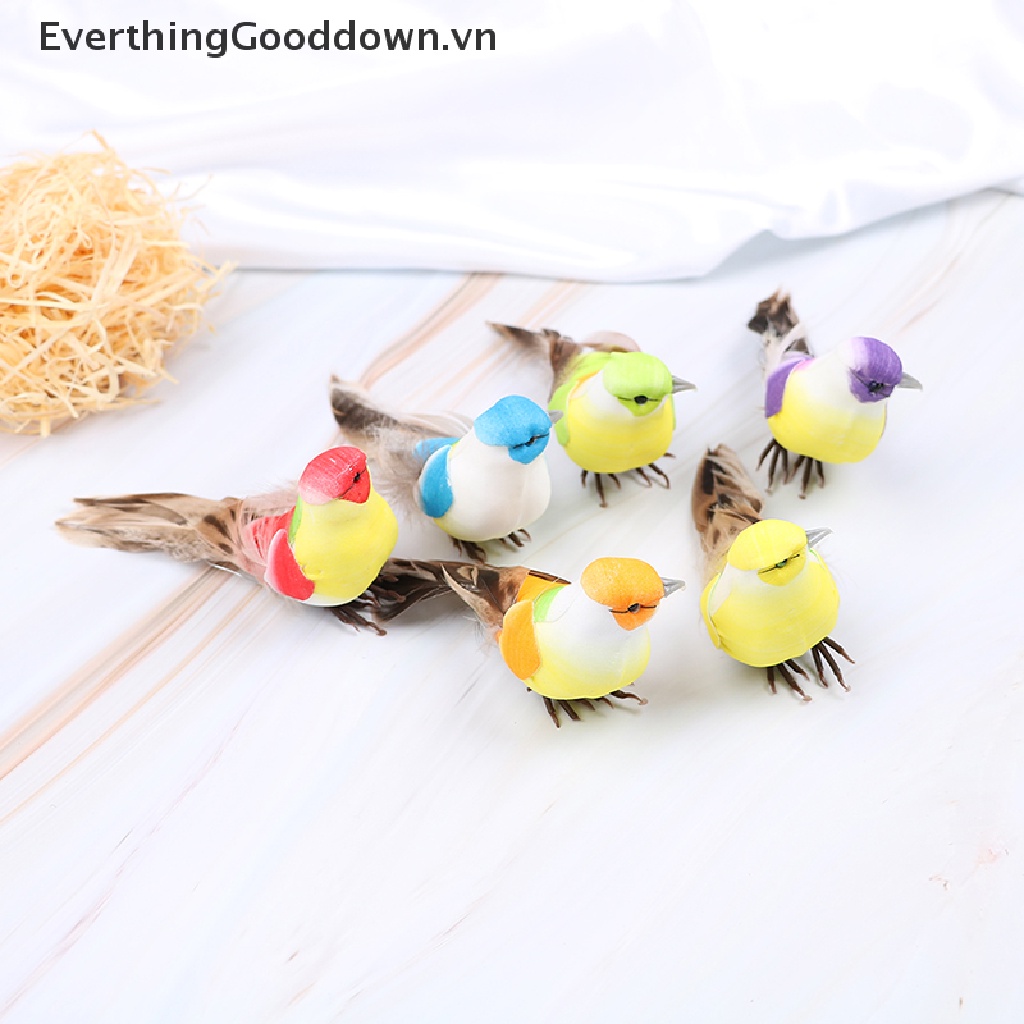 Everthinggooddown 1 Chú Chim Nhân Tạo mini Có Lông Vũ Dùng Trang Trí Vườn Nhà