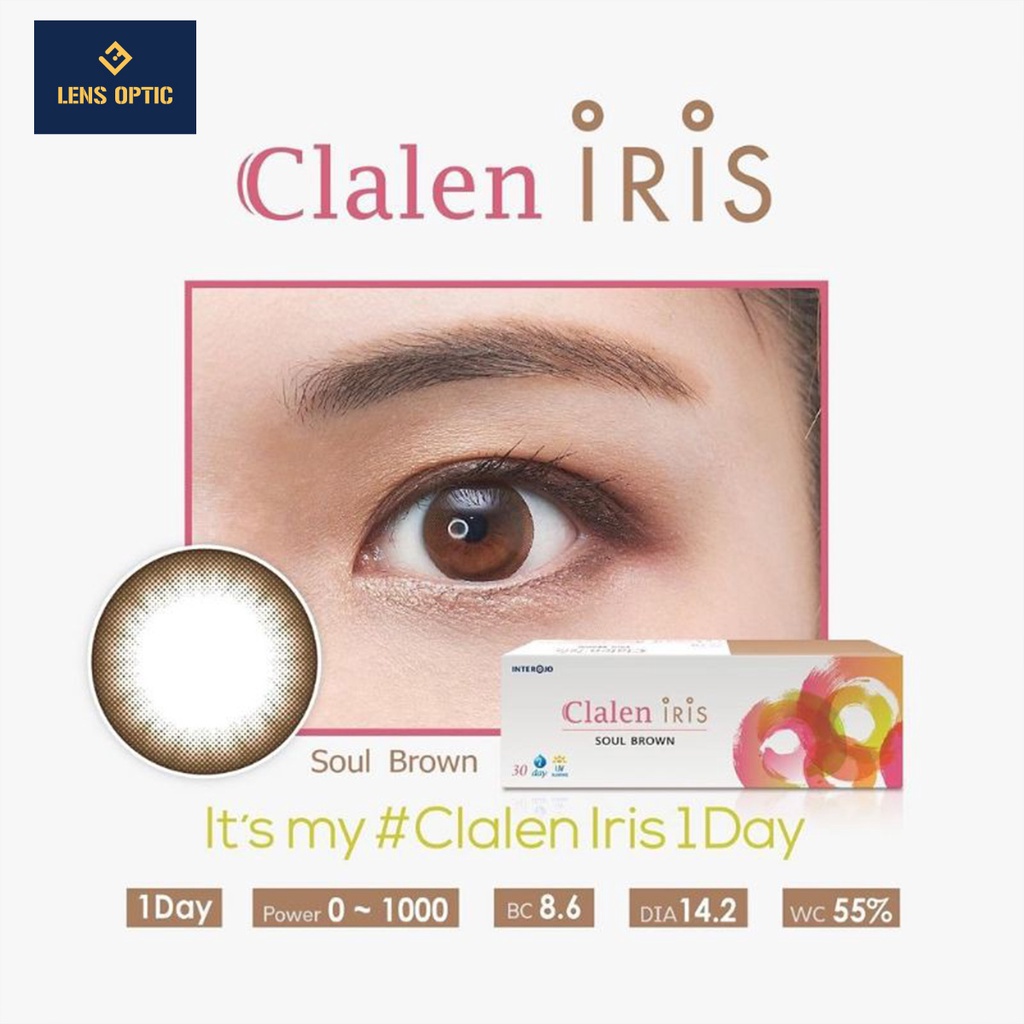 Kính áp tròng 1 ngày LENS OPTIC màu Soul Brown có độ cho mắt cận