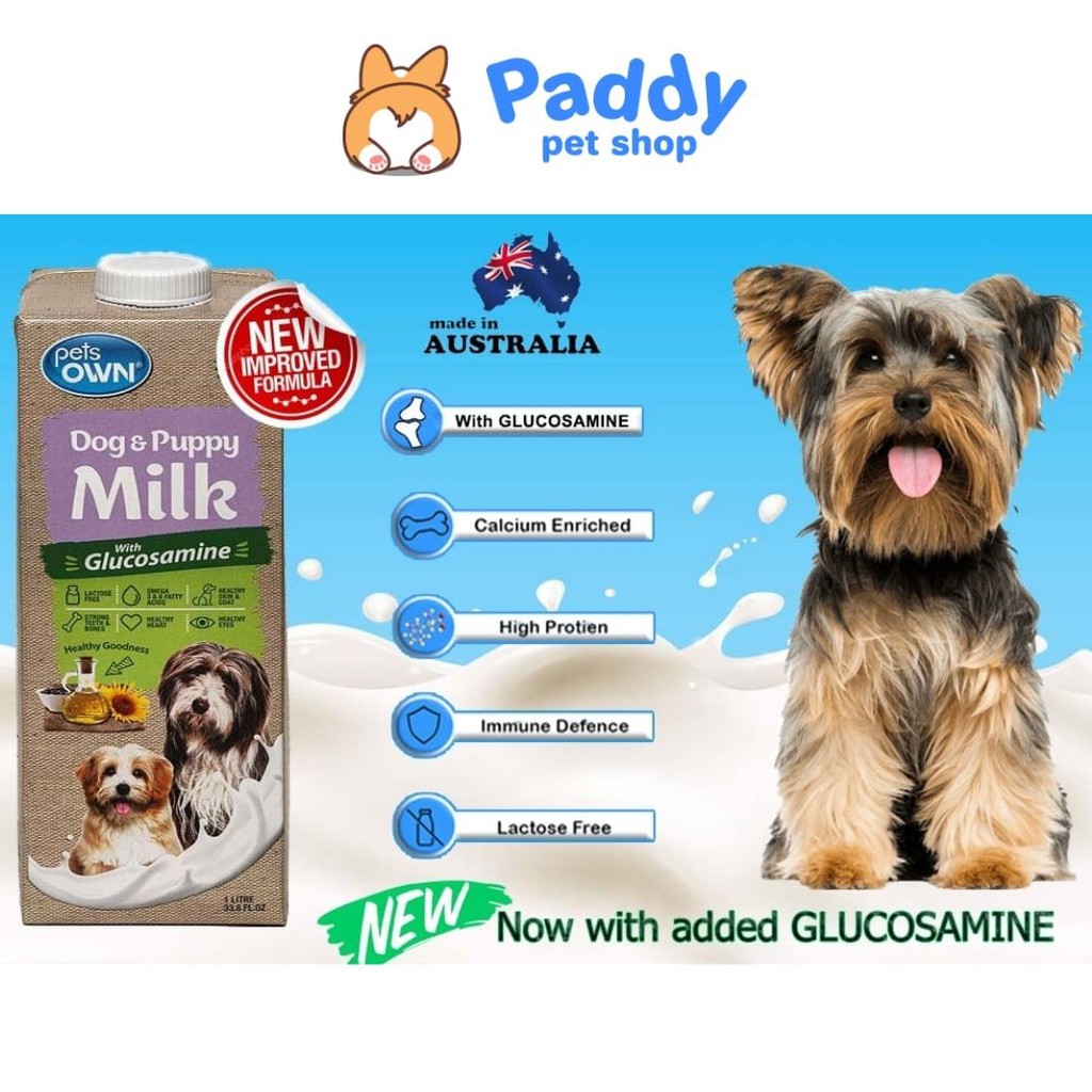 [1L] Sữa Tươi Pets Own Bổ Sung Glucosamine Cho Chó Mèo Mọi Độ Tuổi (Nhập khẩu Úc)