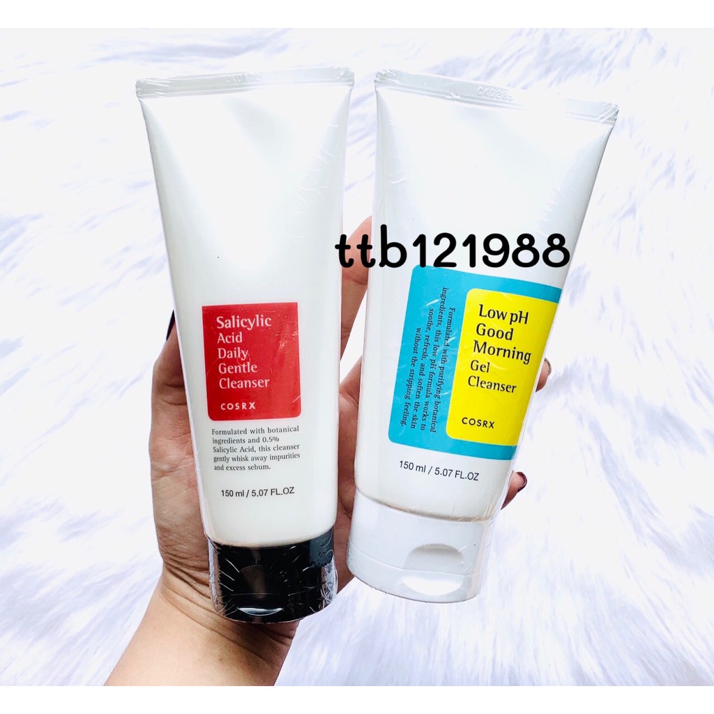 Sữa Rửa Mặt Cosrx Low pH Good Morning Gel - Salicylic Acid Daily Gentle Cleanser150ml - 50ml [Xanh - Đỏ]
