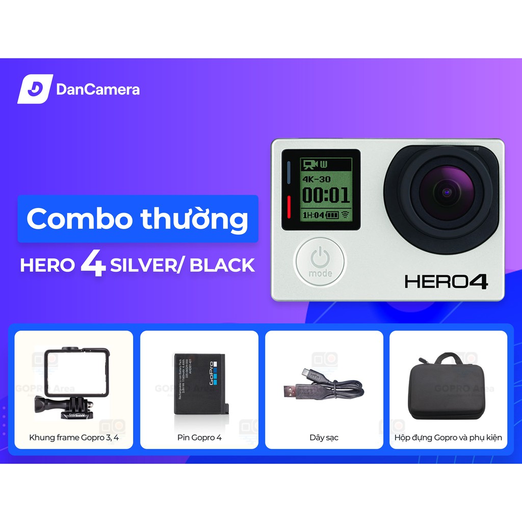 Máy quay Gopro Hero 4 Black - Bảo hành 1 đổi 1 12 tháng