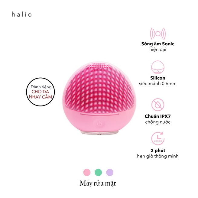 Combo Bàn chải điện Halio Toothbrush Rose Gold &amp; Máy Rửa Mặt Baby Pink