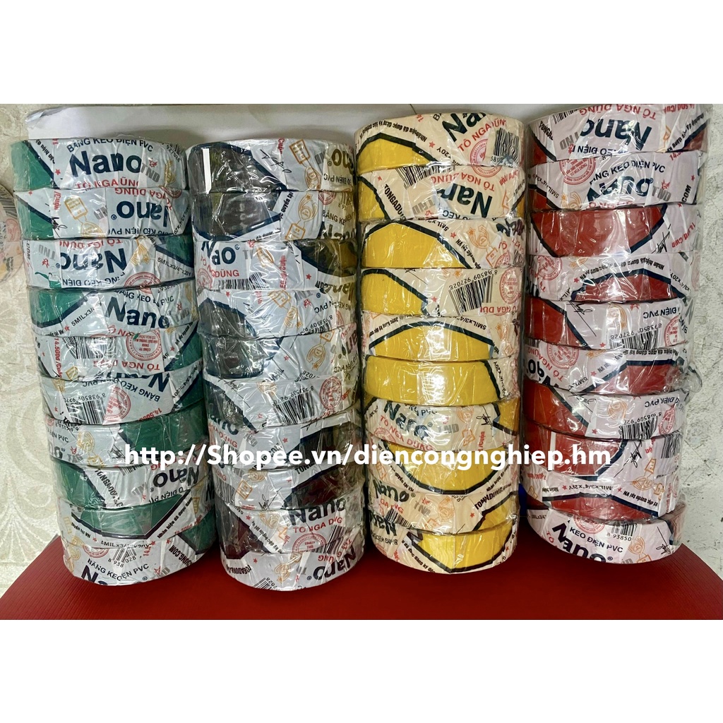 Băng keo băng dính Nano cách điện PVC Tô Nga Dũng cuộn nhỏ và lớn
