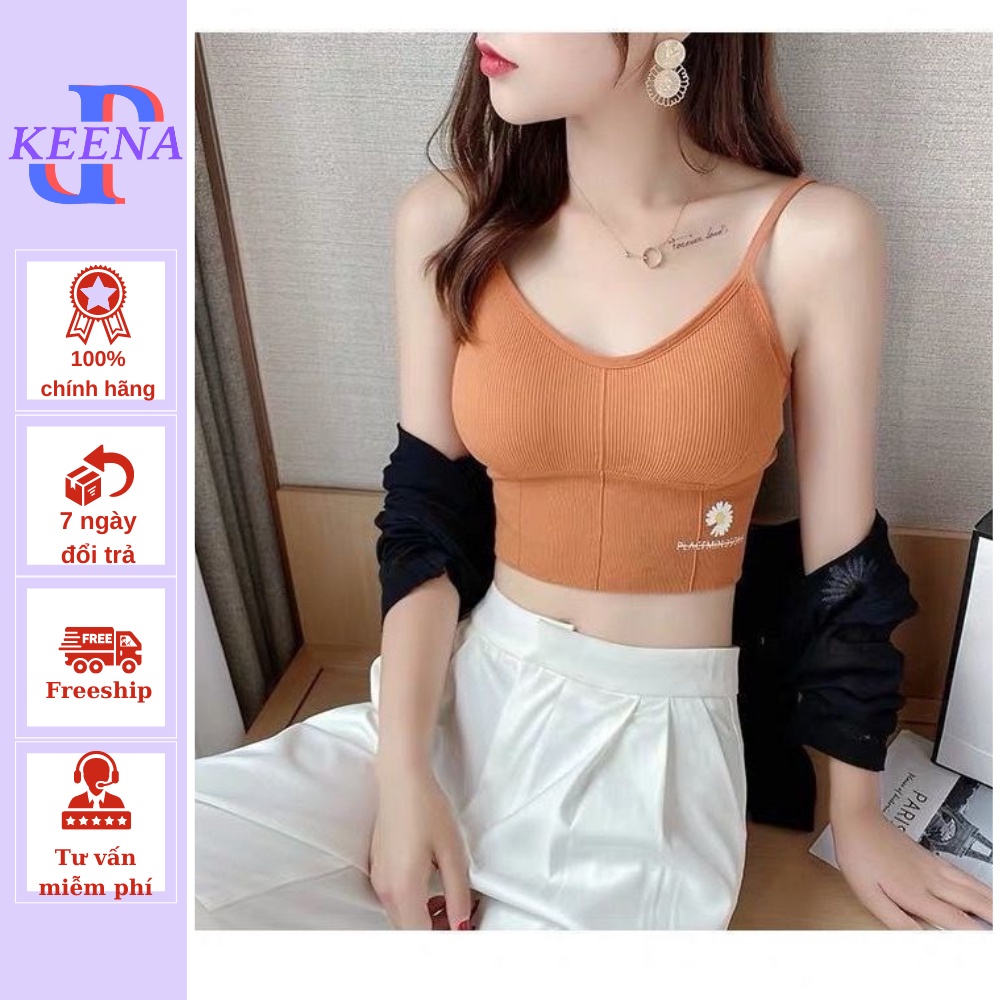 Áo bra tập gym 2 dây nâng ngực sexy hình hoa cúc nâng ngực tôn vòng 1 gợi cảm cực xinh KEENA AL 03