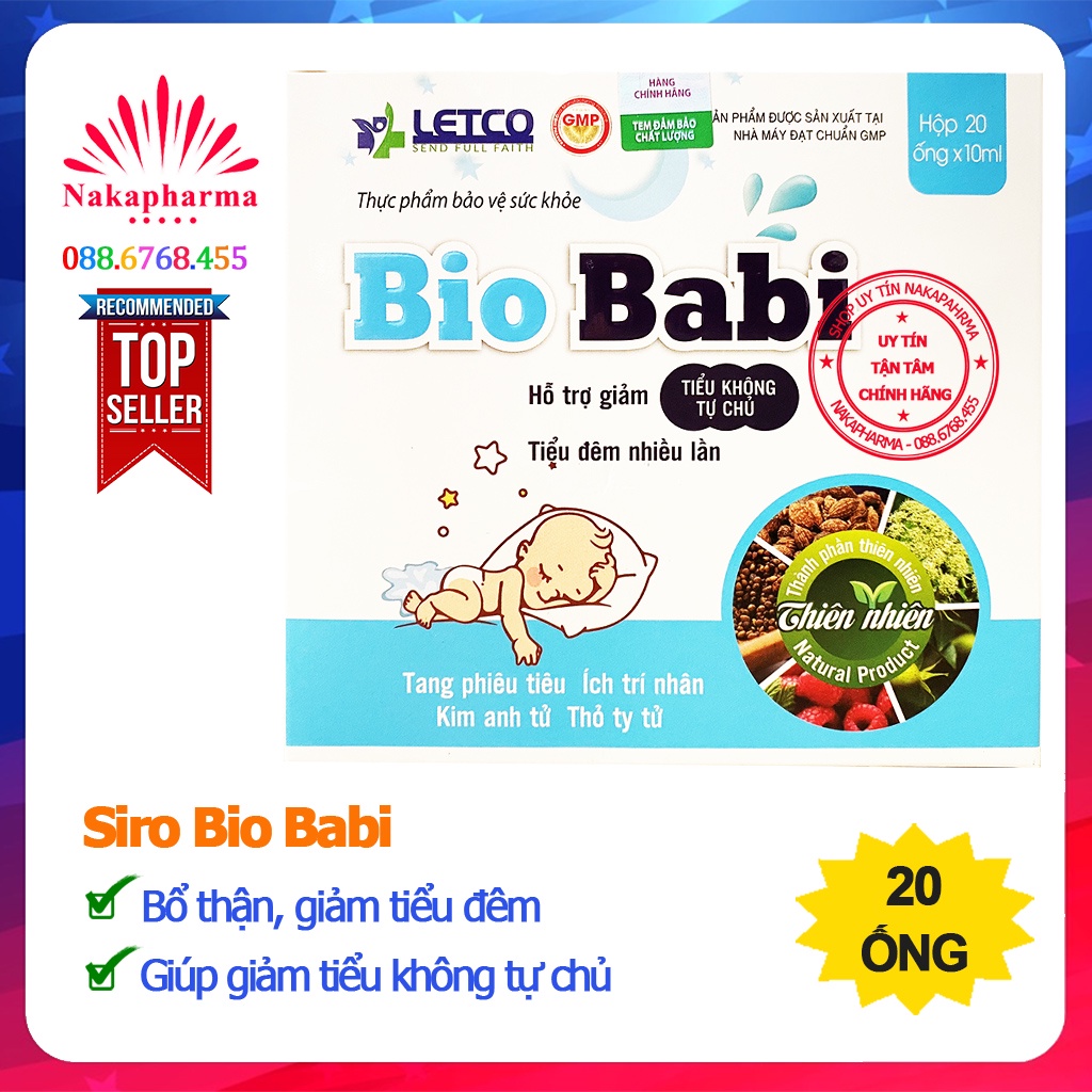 Siro Bio Babi Letco – Hỗ trợ bổ thận, giảm tiểu đêm nhiều lần, tiểu không tự chủ, tiểu rắt, tiểu buốt - Biobabi