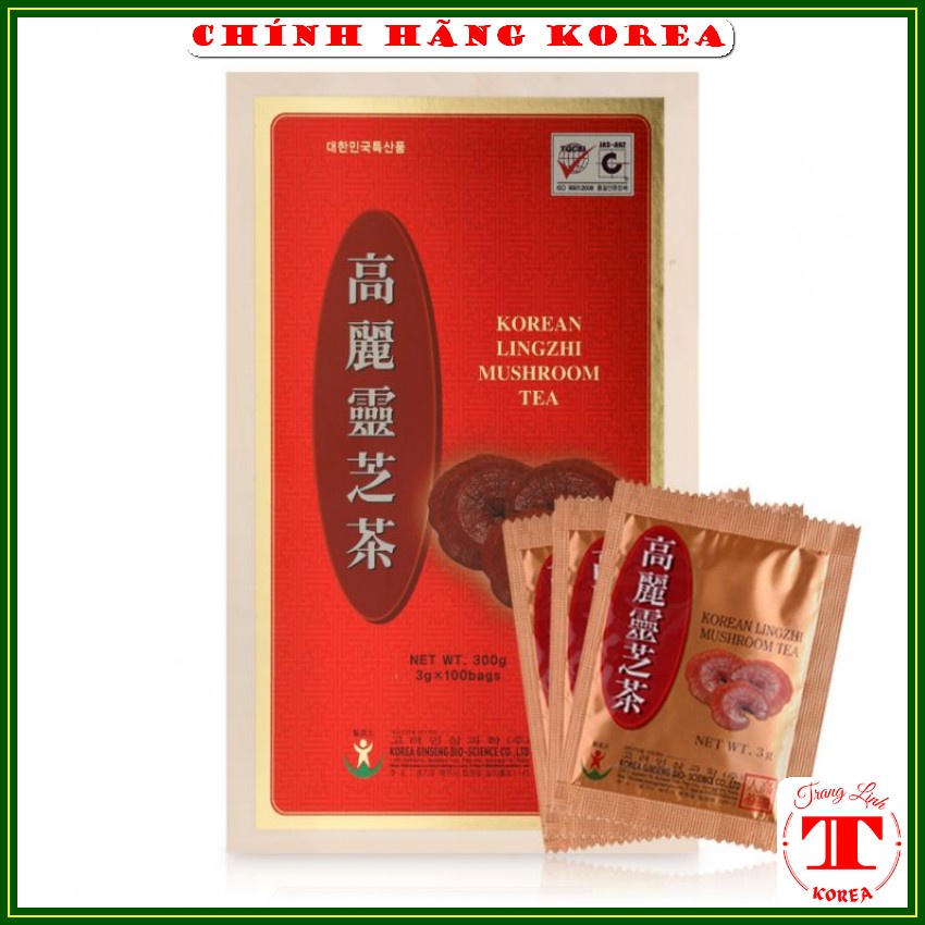 Trà linh chi hộp gỗ Bio Apgold, hộp 100 gói - Trà linh chi hòa tan chính hãng - tranglinh