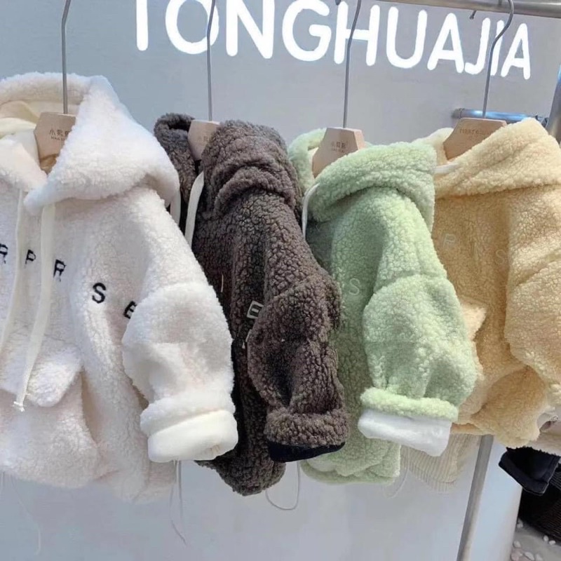 (hàng od) ÁO HOODIE LÔNG CỪU CHO BÉ