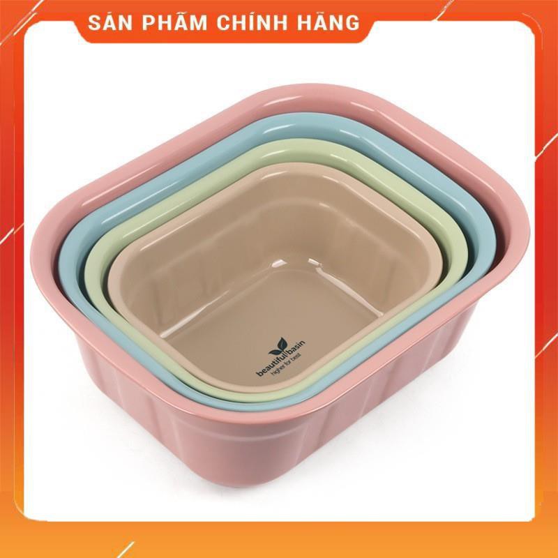 CHÍNH HÃNG -  Chậu nhựa trơn hình chữ nhật đa năng,thau nhựa trơn hình chữ nhật đủ size,đủ màu