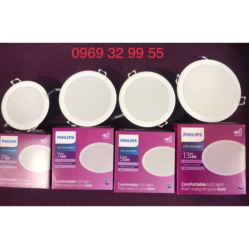 Đèn Led âm trần Philips 5W,6W,7W,9W,12W,13W, MESON G3. Bảo hành 2 năm. Ánh sáng: trắng, vàng, trung tính